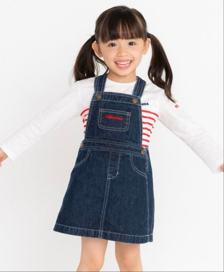 新品未使用 MIKIHOUSE デニムワンピース 襟付きカットソーセット