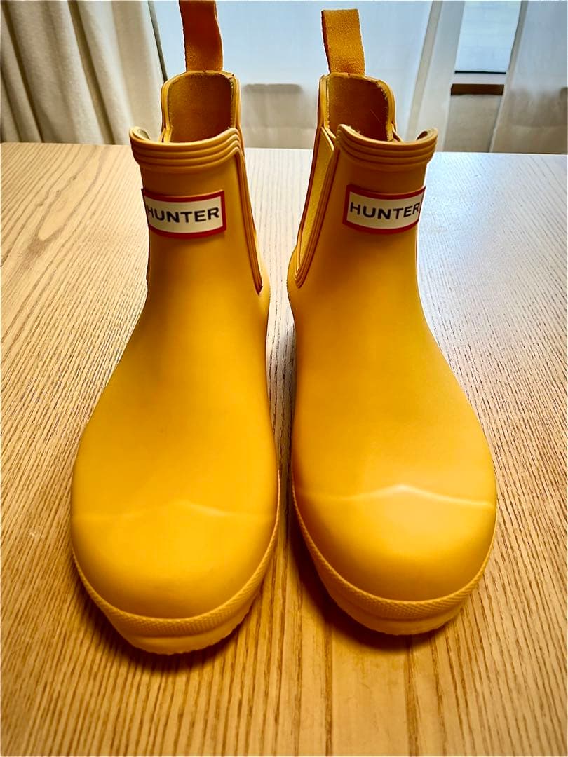 HUNTER イエロー ショートレインブーツ