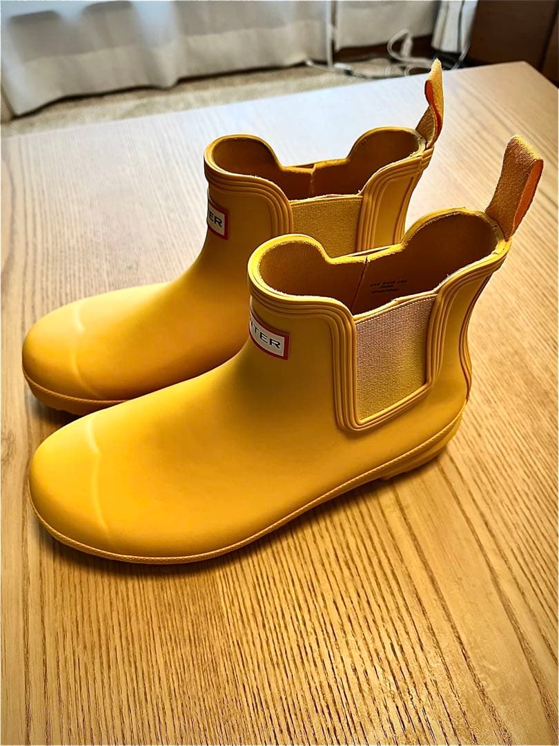 HUNTER イエロー ショートレインブーツ