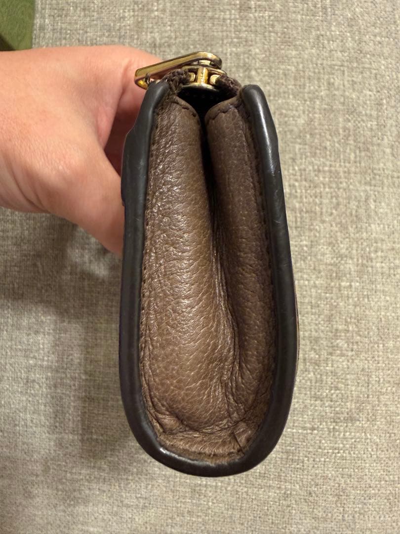 うさぎGUCCI オフディア 二つ折り財布 L字ファスナーGGパターン