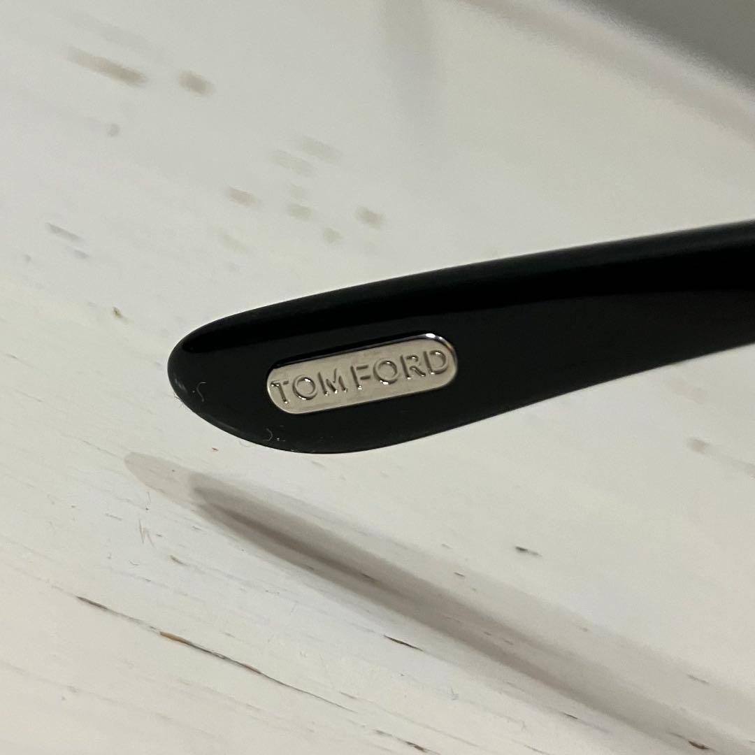 美品✨TOM FORD スクエア型サングラス ブラック　クリアブルー