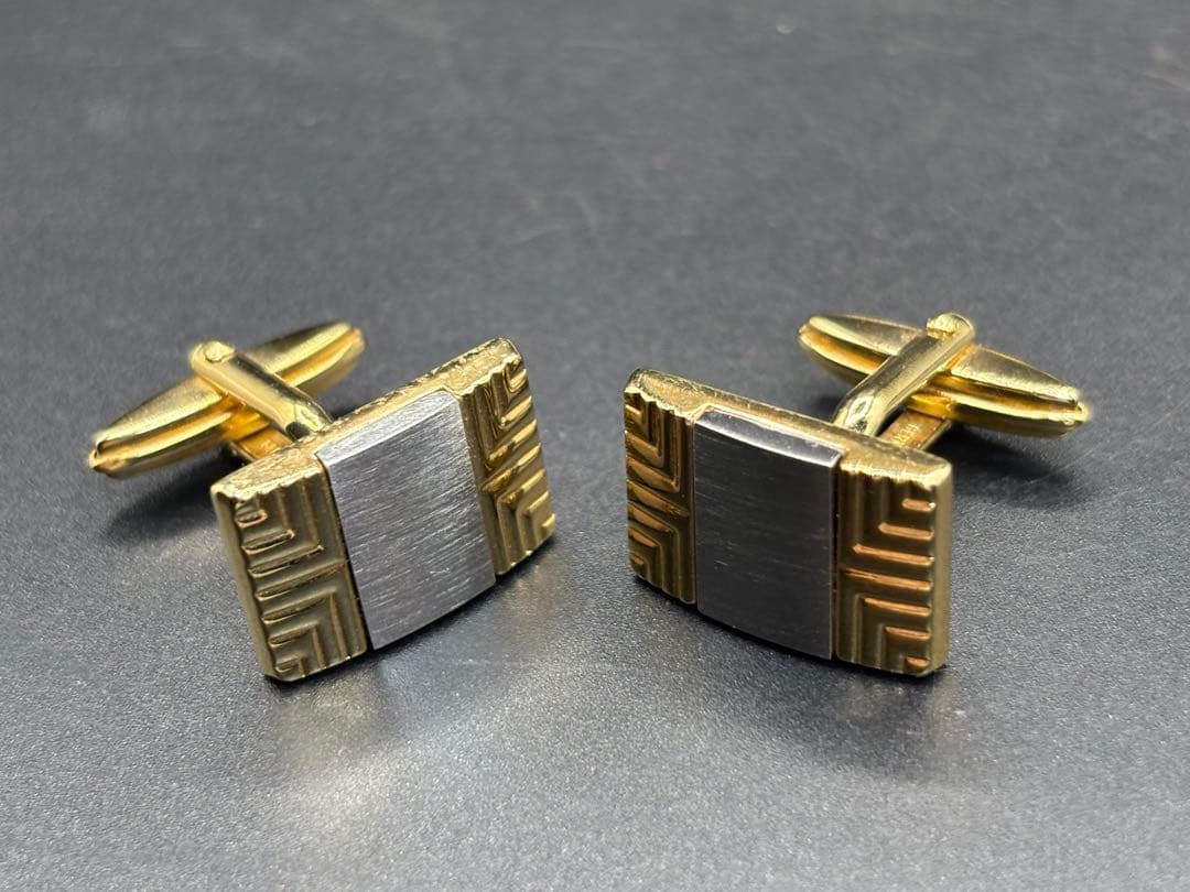 アールデコ ゴールドトーン カフリンクス 4個セット