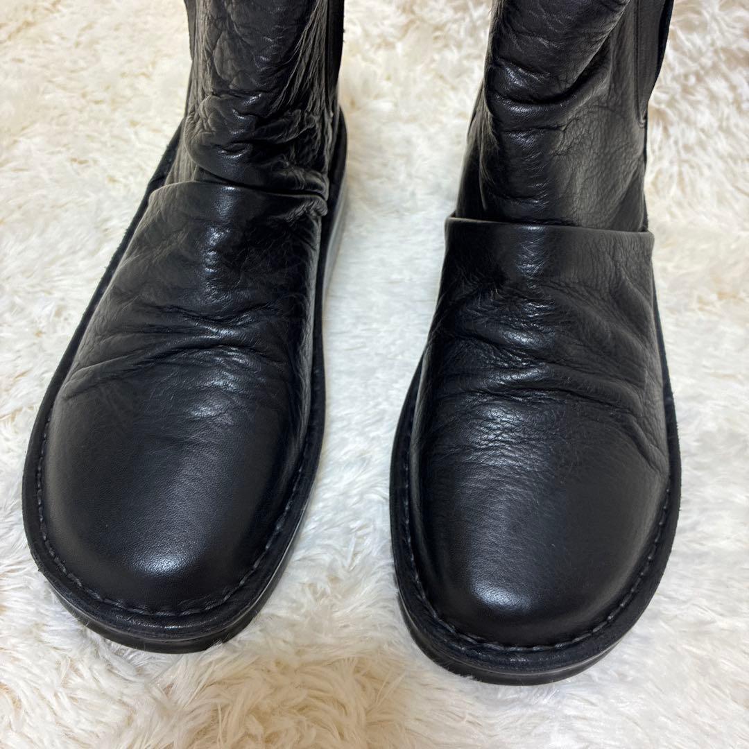 nico 本革ブラックレザー サイドゴアブーツ 軽量 美品 コンフォートブーツ