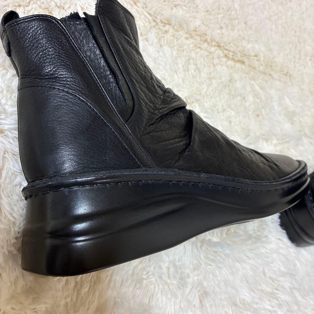 nico 本革ブラックレザー サイドゴアブーツ 軽量 美品 コンフォートブーツ