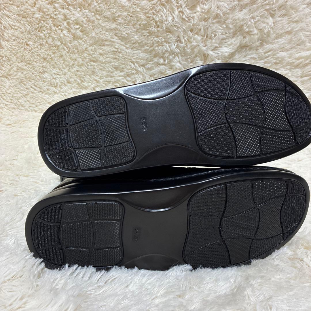 nico 本革ブラックレザー サイドゴアブーツ 軽量 美品 コンフォートブーツ