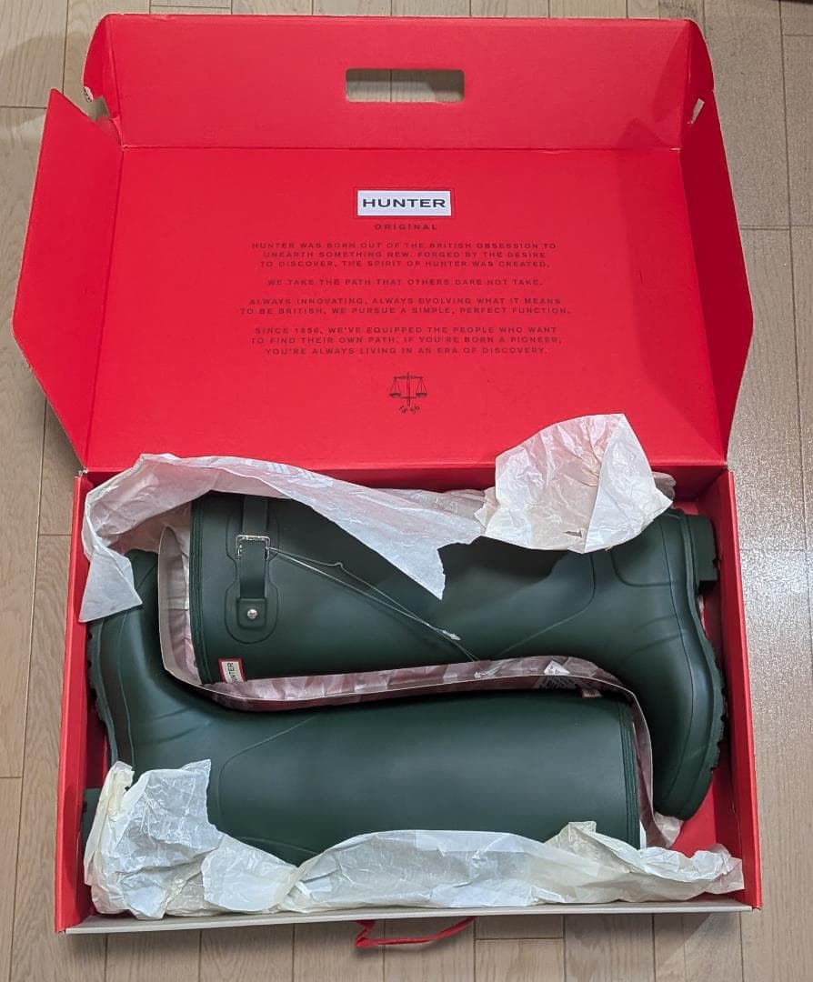 【新品タグ付き】HUNTER GREENグリーン 長靴 新品