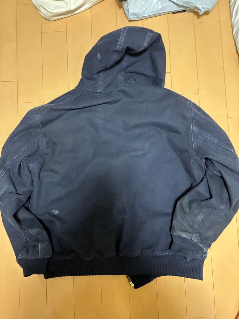 ね*む様 Carhartt アクティブジャケット 企業ロゴ ネイビー