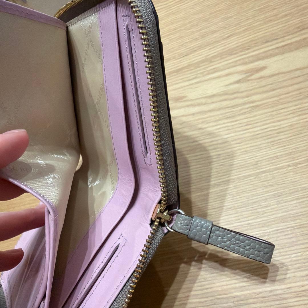 グレー レザー 二つ折り財布　ペレボルサ