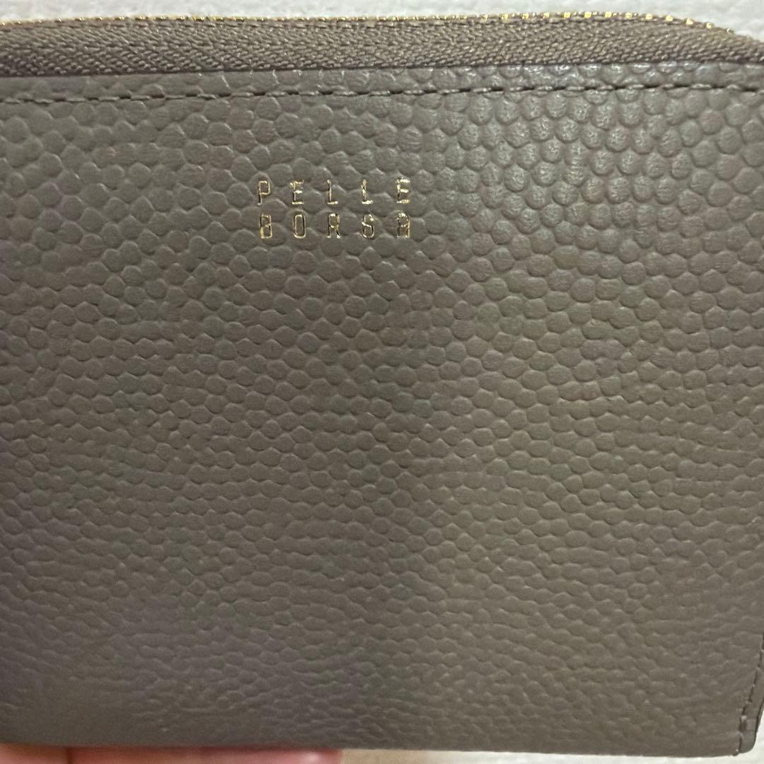 グレー レザー 二つ折り財布　ペレボルサ