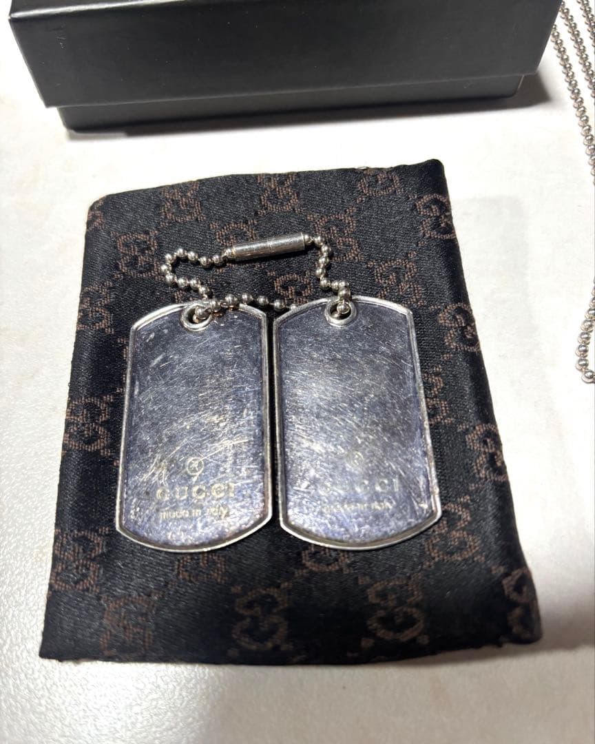 GUCCI グッチ ドッグタグシルバーネックレス