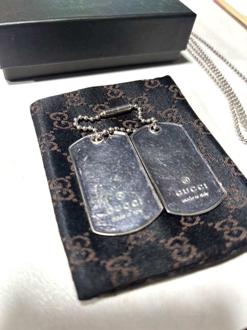 GUCCI グッチ ドッグタグシルバーネックレス
