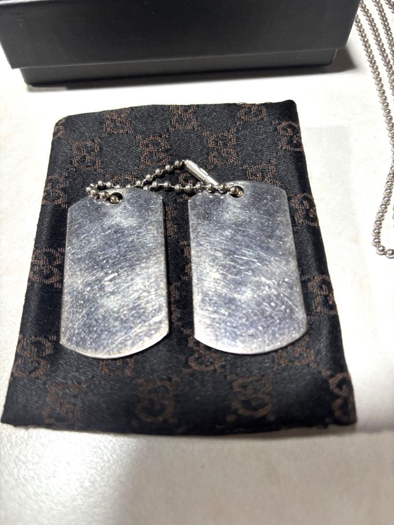 GUCCI グッチ ドッグタグシルバーネックレス