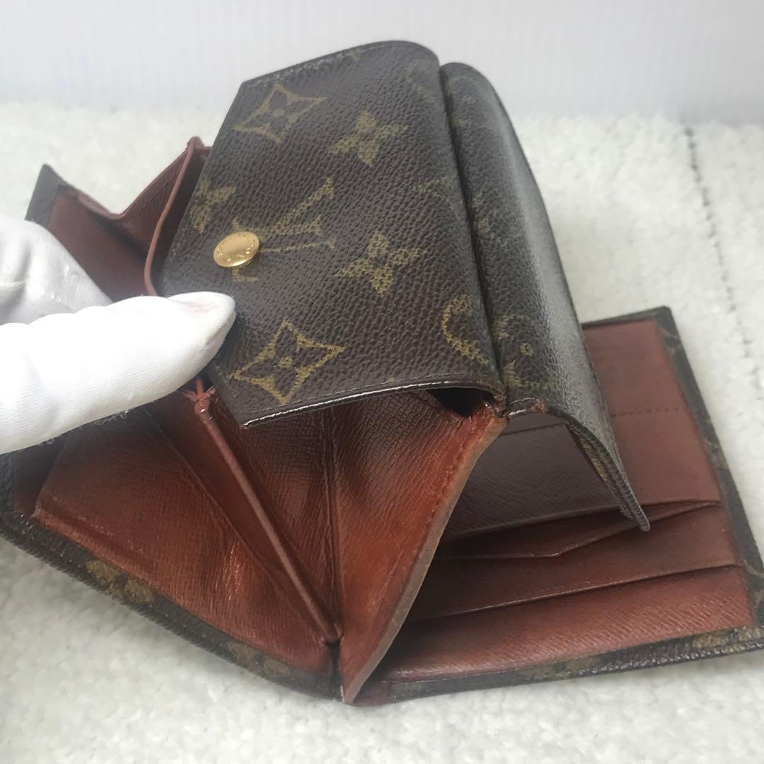 ルイヴィトン④　モノグラム　ポルトモネビエカルトクレディ　三つ折り財布Wホック