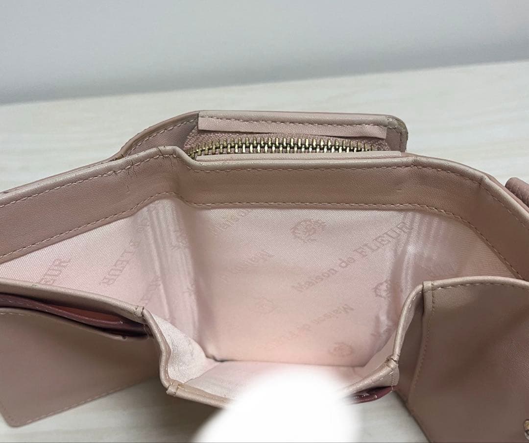 Maison de FLEUR リボン付き三つ折り財布