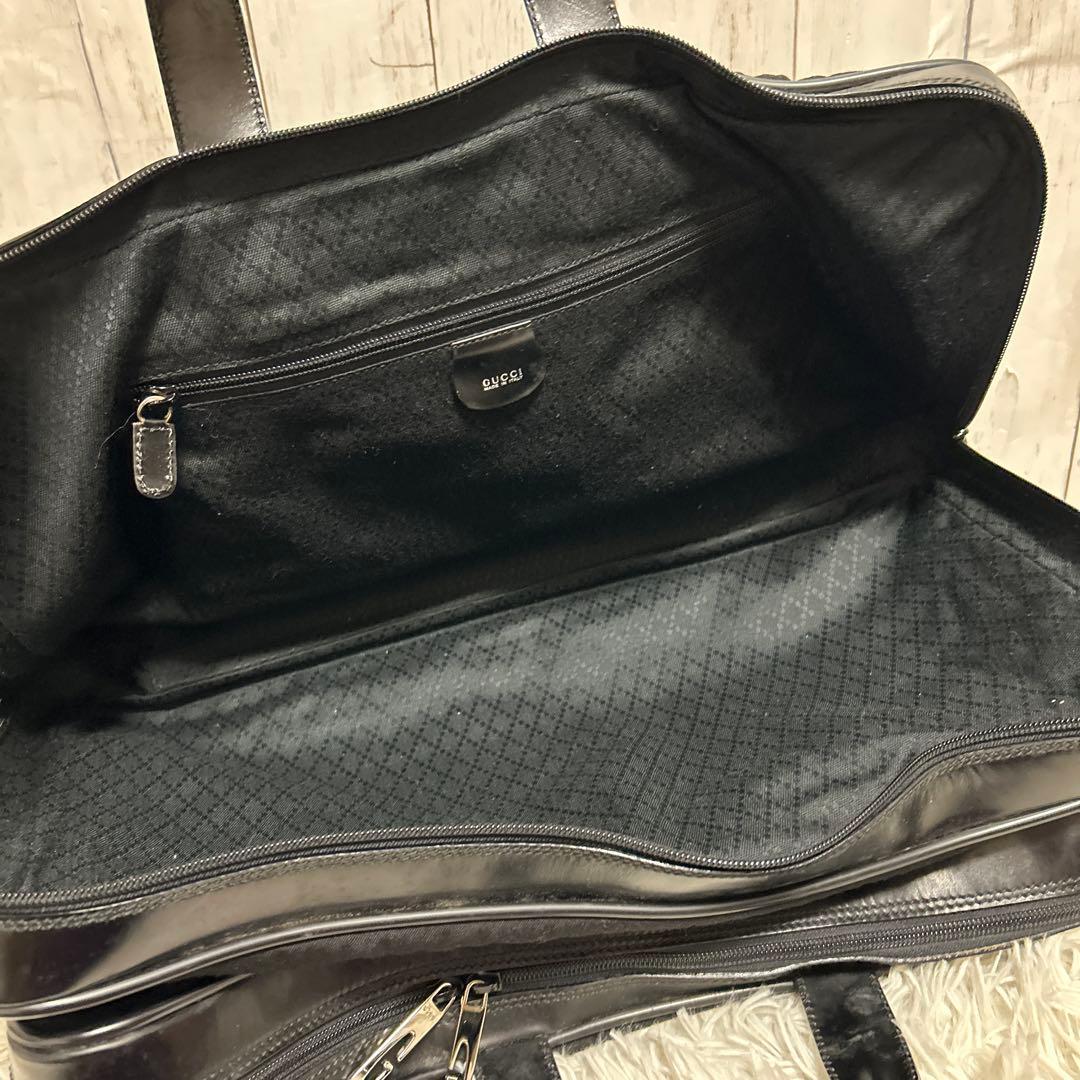 GUCCI グッチ ボストンバッグ キャンバス　レザー 旅行カバン　大容量