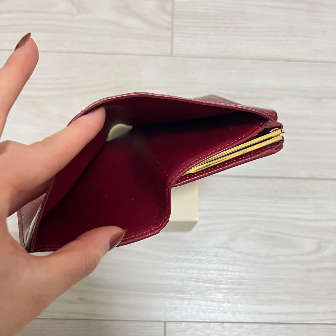 LOUISVUITTON ルイヴィトン　二つ折り財布　がま口　ヴェルニレッド　赤