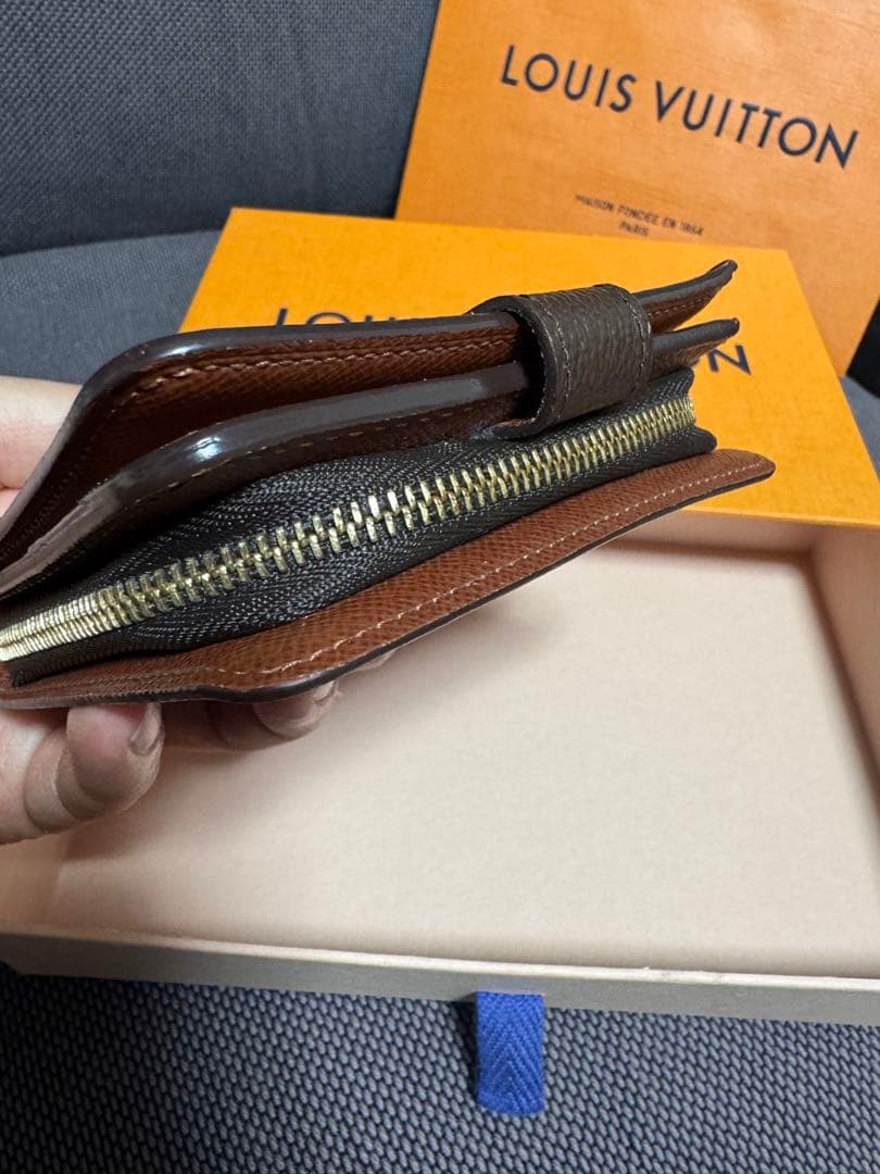 極美品　正規品　ルイヴィトン　コンパクトジップ　折財布　モノグラム