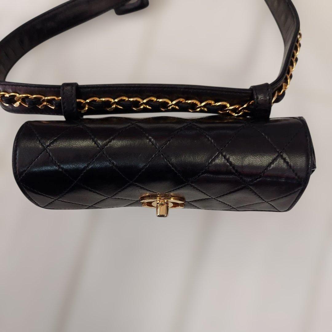 【美品】CHANEL　マトラッセ　ウエストポーチ　ギャランティカード付き　黒