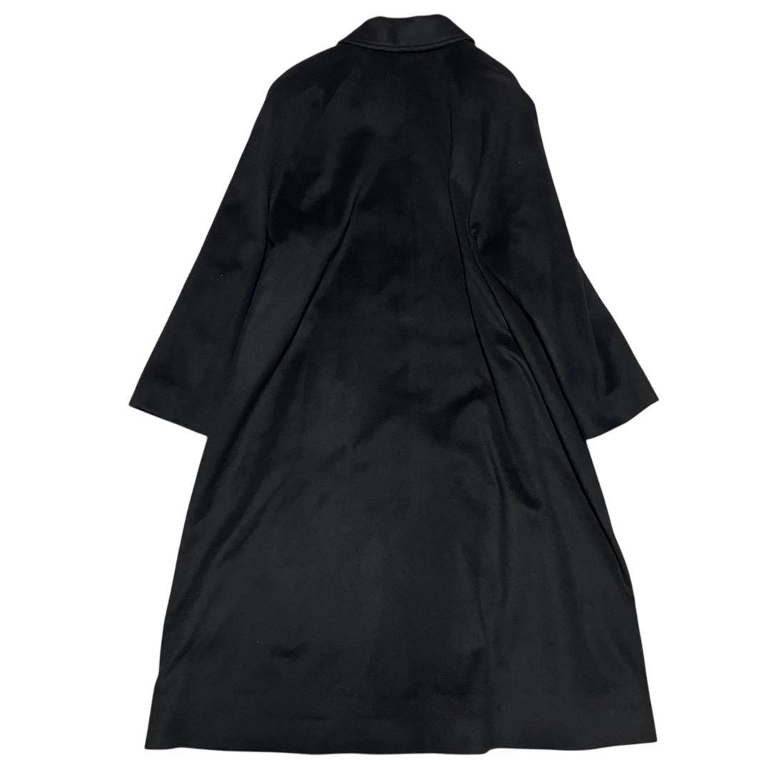 【カシミヤ100%×極美品】マキシ丈ロングチェスターコート 日本製 ブラック L
