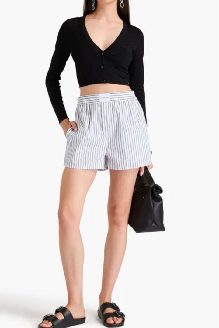 alexanderwang ロゴ入り 長袖クロップドトップ＆キャミソールセット