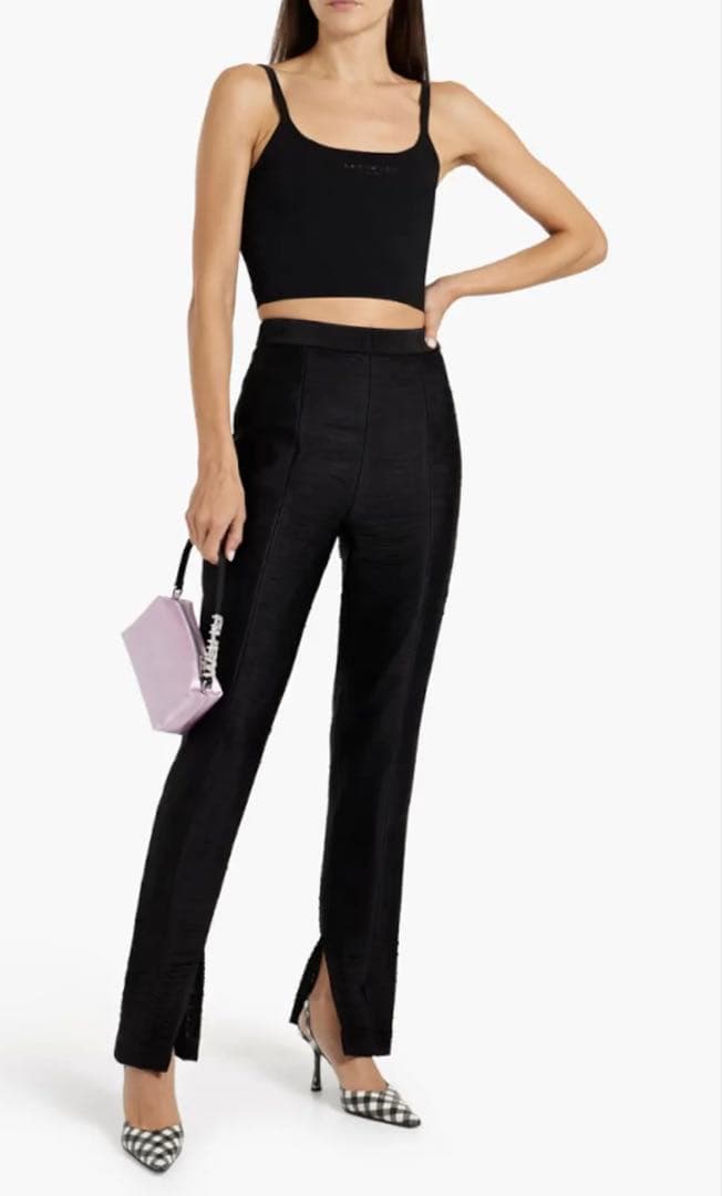 alexanderwang ロゴ入り 長袖クロップドトップ＆キャミソールセット