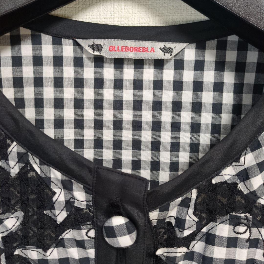 新品アルベロベロ♥️ぶたさんギンガムチェック　ロングワンピース　ぶたさんブローチ