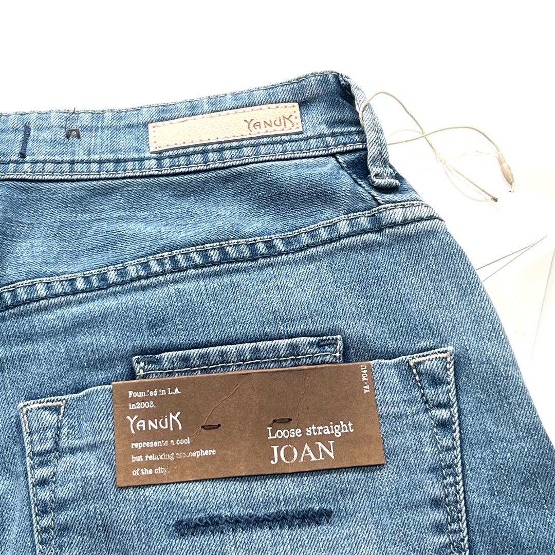 【札付き未使用品】ヤヌーク　デニムパンツ　ルーズストレート　ジョーン　25