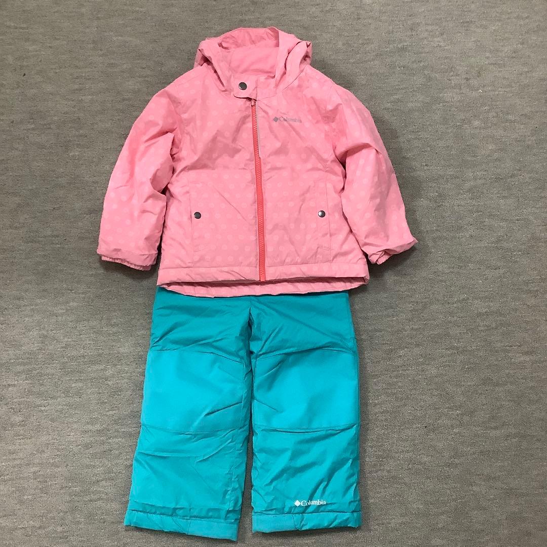 Columbia 子ども用スキーウェアセット ピンク水色　3T