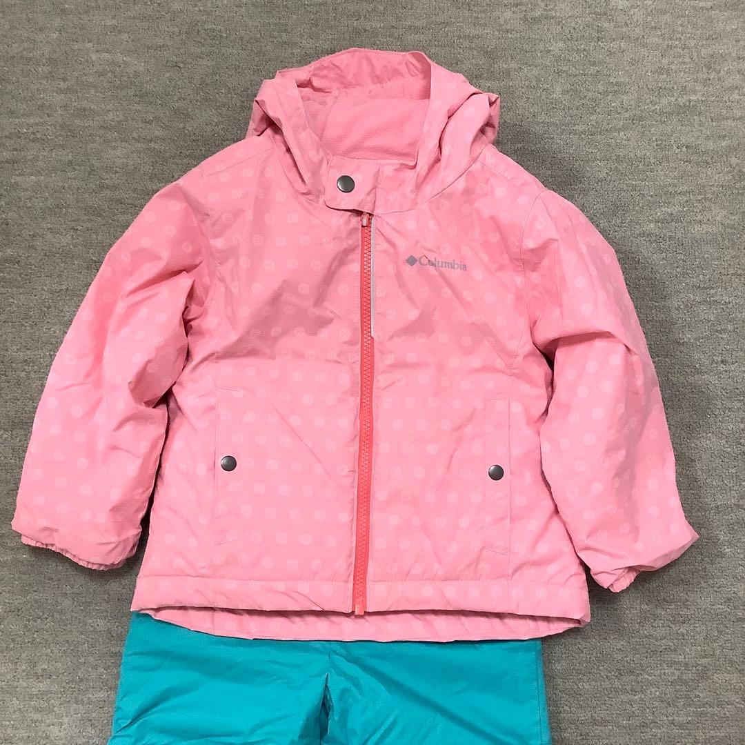 Columbia 子ども用スキーウェアセット ピンク水色　3T