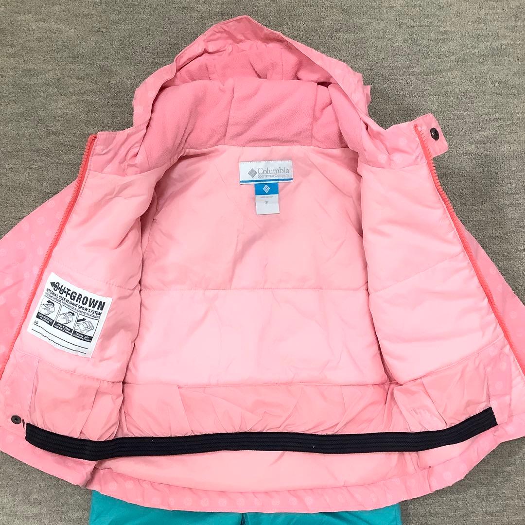 Columbia 子ども用スキーウェアセット ピンク水色　3T