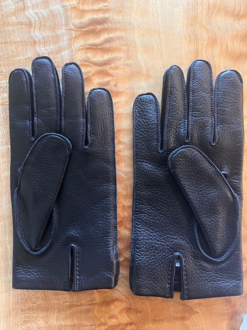 HERMES エルメス　手袋　グローブ　メンズ　ディアスキン　黒