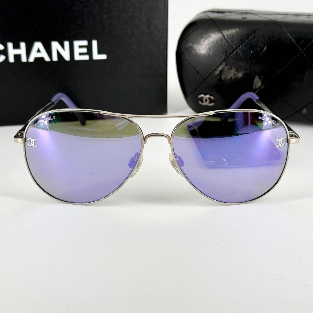 CHANEL サングラス 4189-T-Q パイロット フレーム パープル