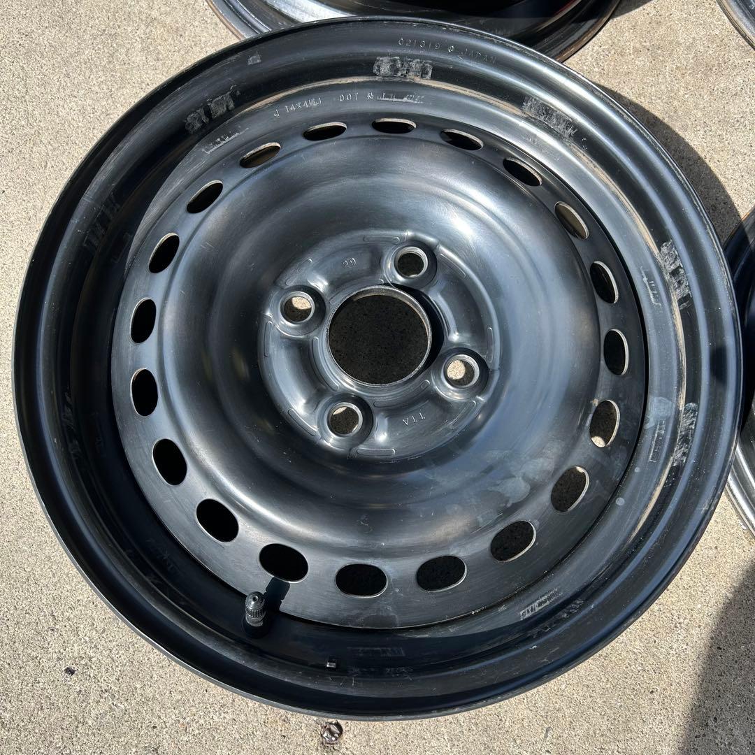中古ホイール　ホンダN-BOX純正14インチスチール　14X4.5キャップ付