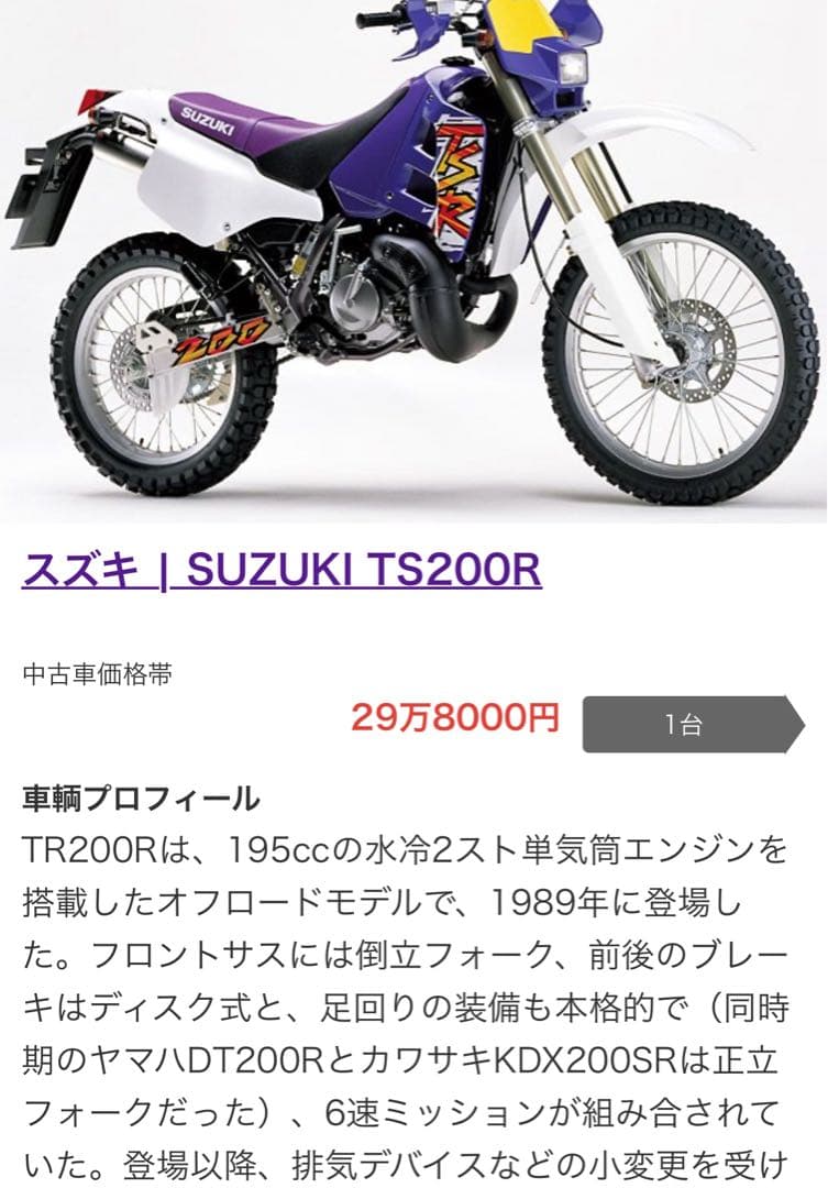 SUZUKI TS200R オフロード モトクロス　不動車