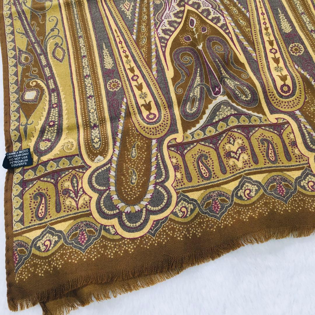 美品✨ETRO エトロ ストール ペイズリー イタリア製 シルク ウール 希少