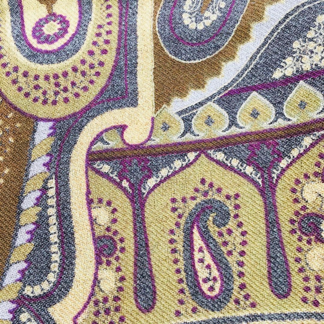 美品✨ETRO エトロ ストール ペイズリー イタリア製 シルク ウール 希少
