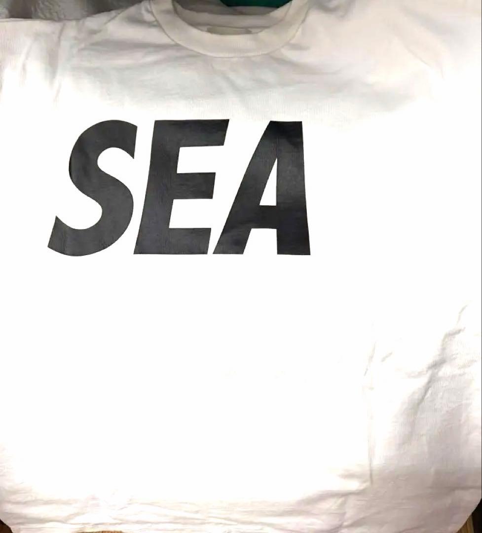 【渋谷店限定】wind and sea SEA Tシャツホワイトxブラック M