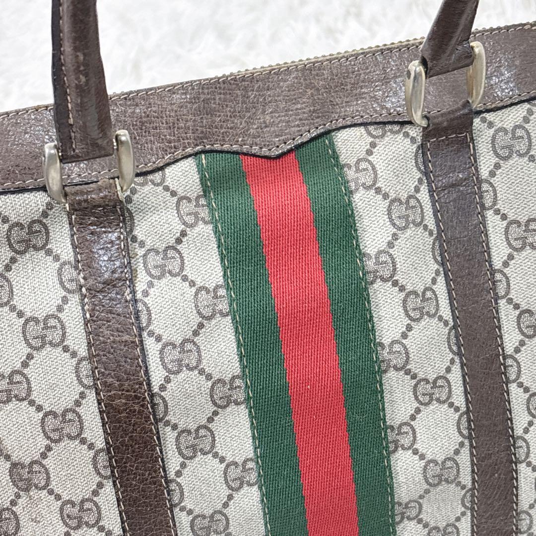 【訳あり】OLD GUCCI ミニボストン　モノグラム　シェリーライン
