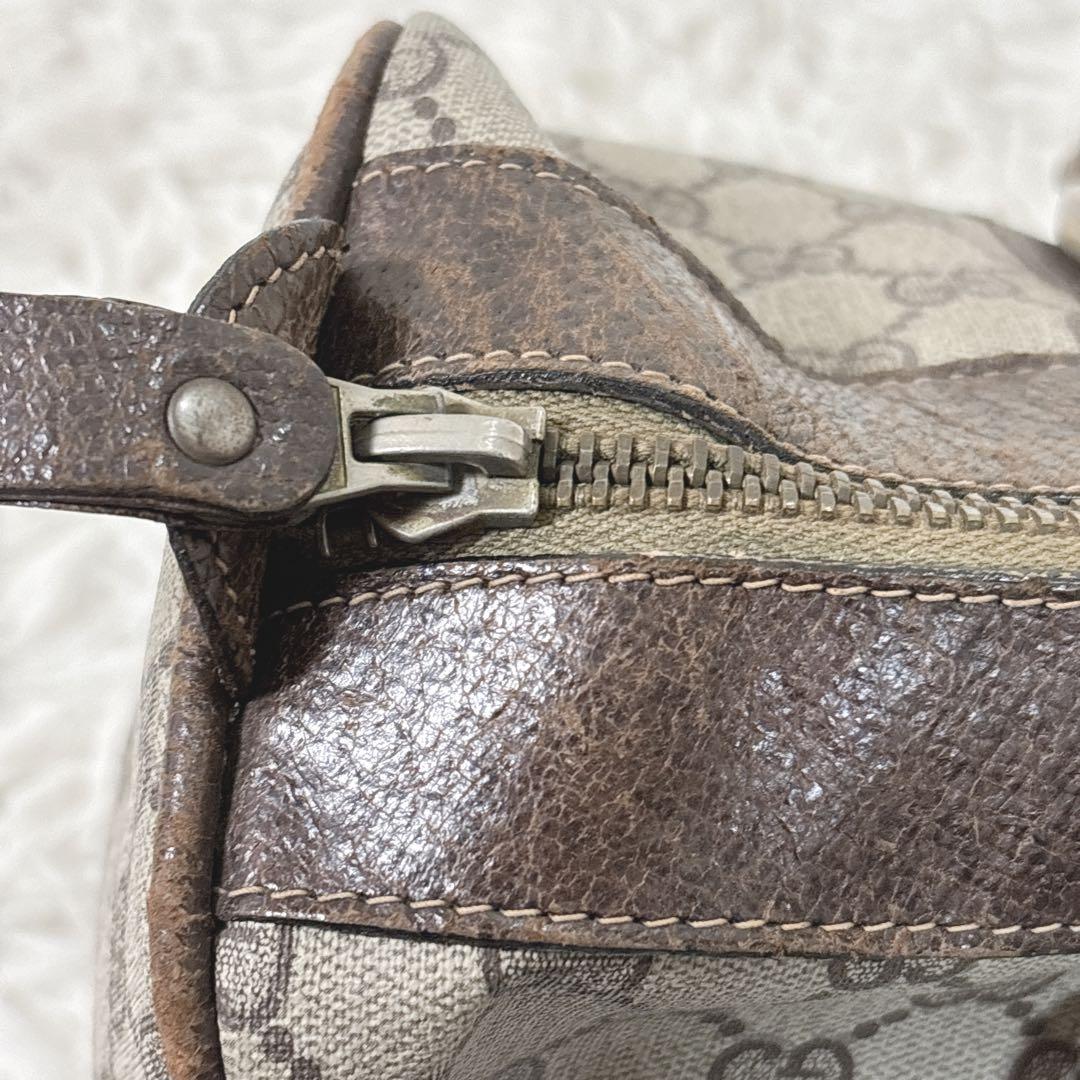 【訳あり】OLD GUCCI ミニボストン　モノグラム　シェリーライン