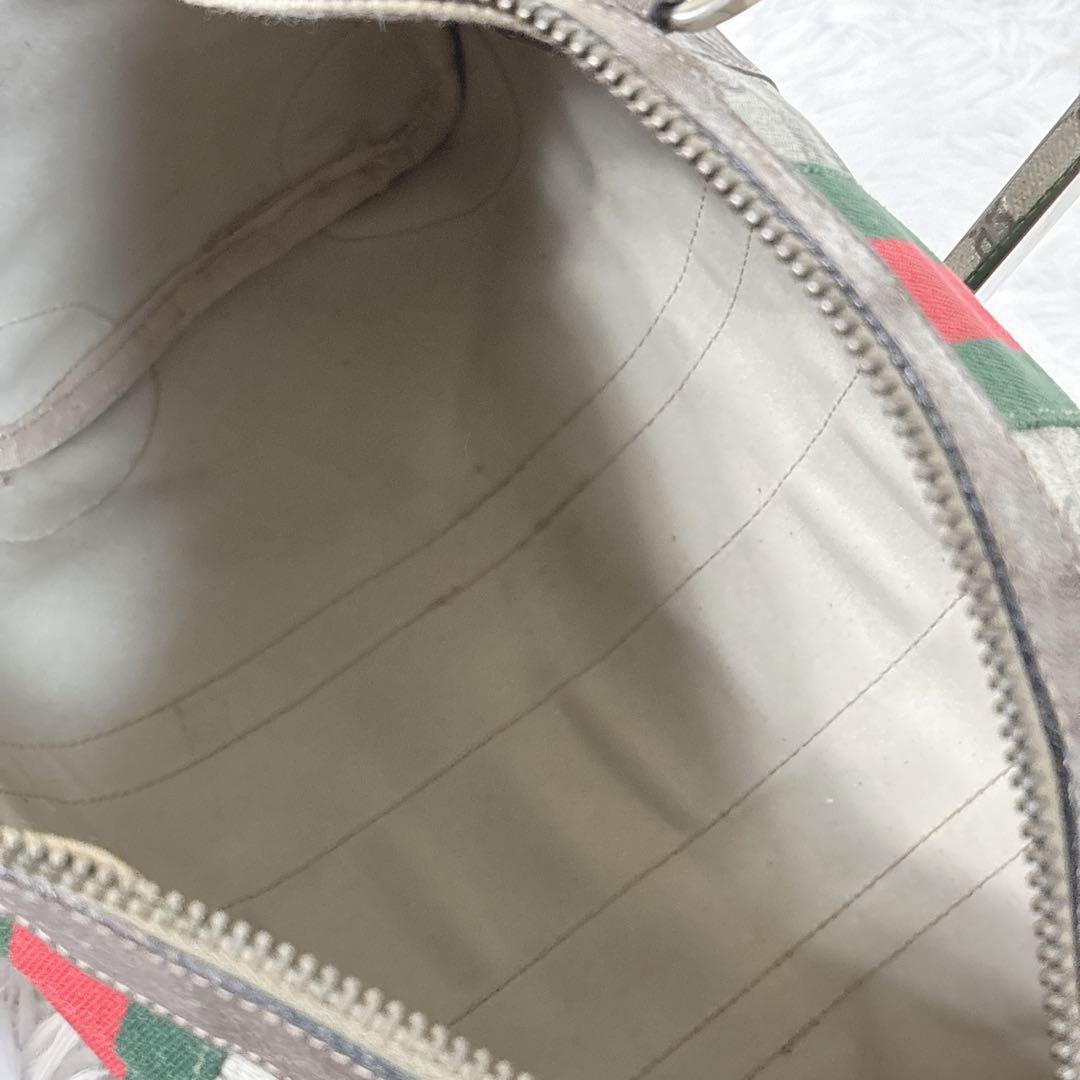 【訳あり】OLD GUCCI ミニボストン　モノグラム　シェリーライン