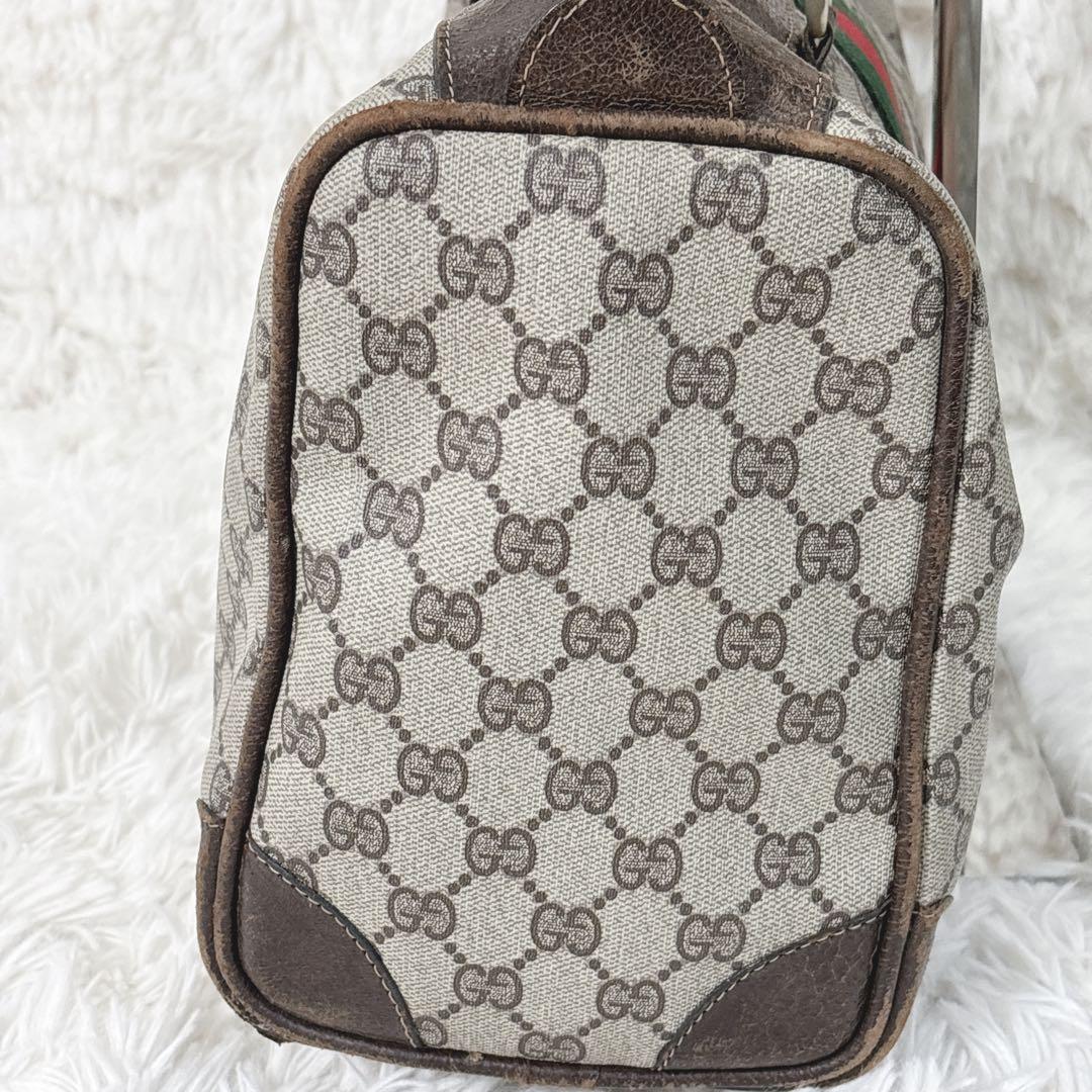 【訳あり】OLD GUCCI ミニボストン　モノグラム　シェリーライン