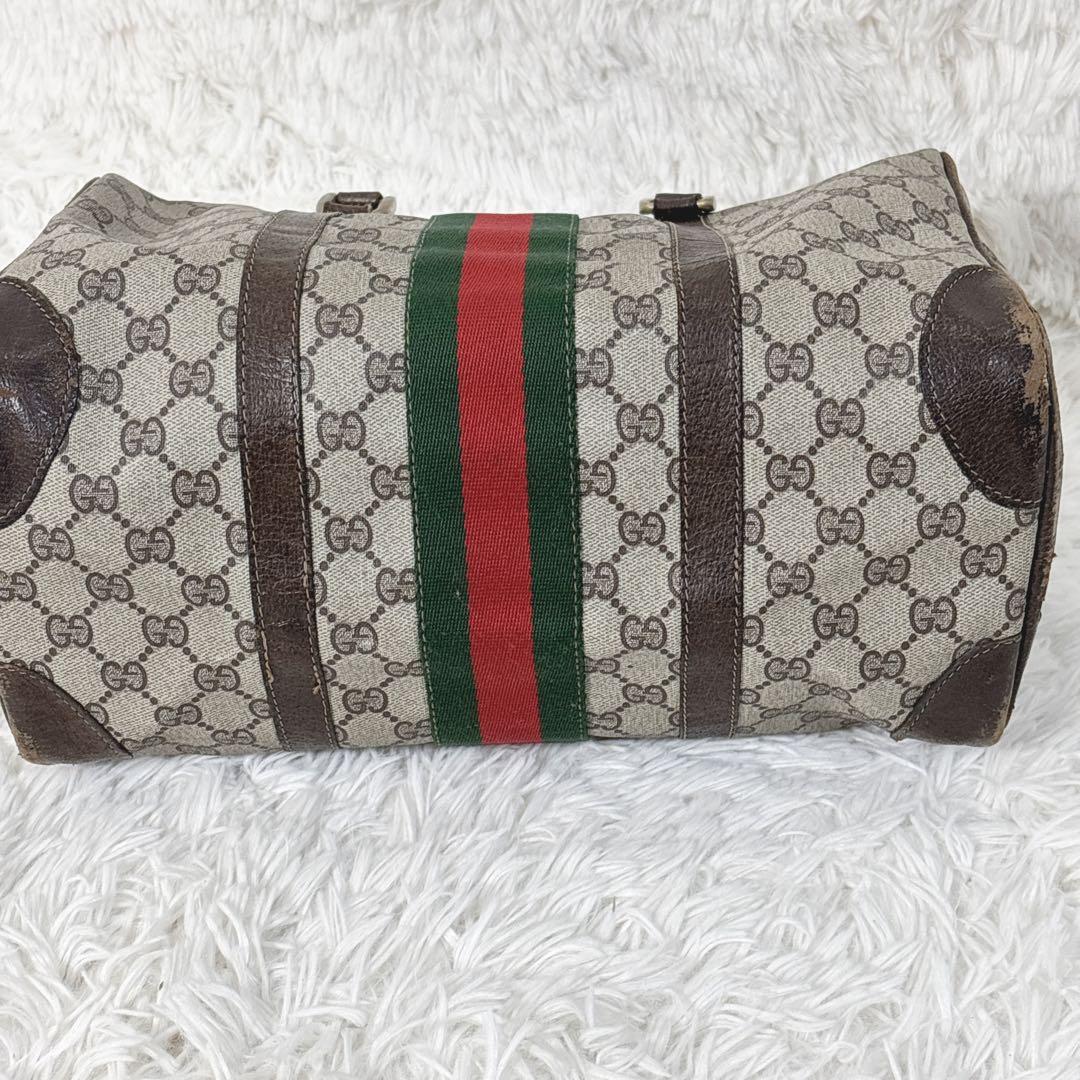 【訳あり】OLD GUCCI ミニボストン　モノグラム　シェリーライン
