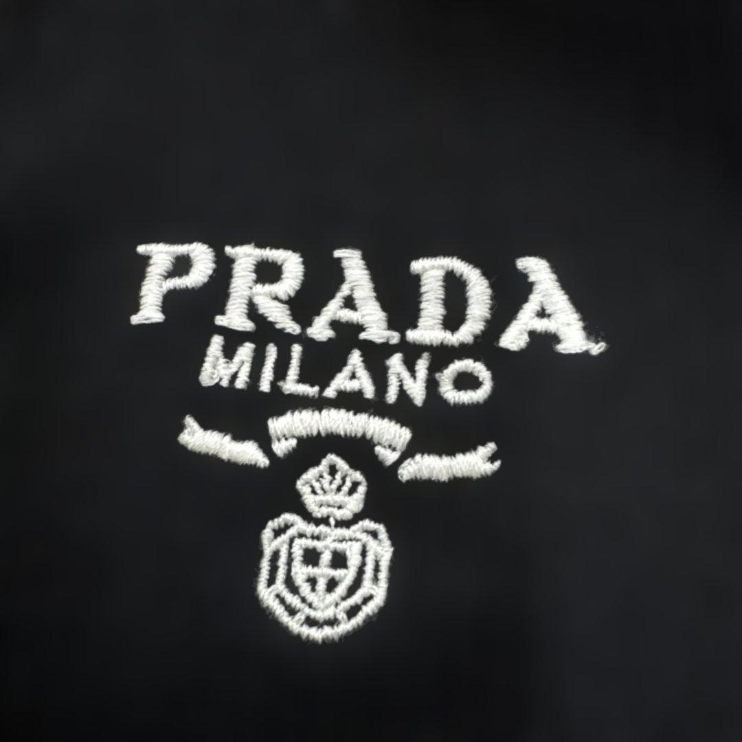 PRADA クロップド丈 半袖 カーディガン ホワイト ブラック