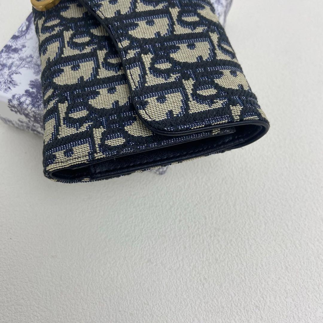 Dior ネイビー＆ベージュ モノグラム 三つ折り財布