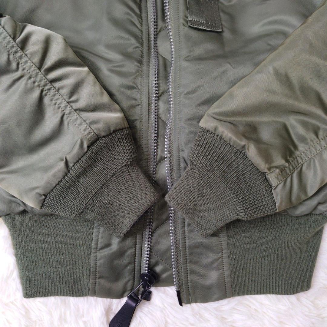 【美品】 ALPHA アルファ B-15 フライトジャケット カーキ 短丈 XS