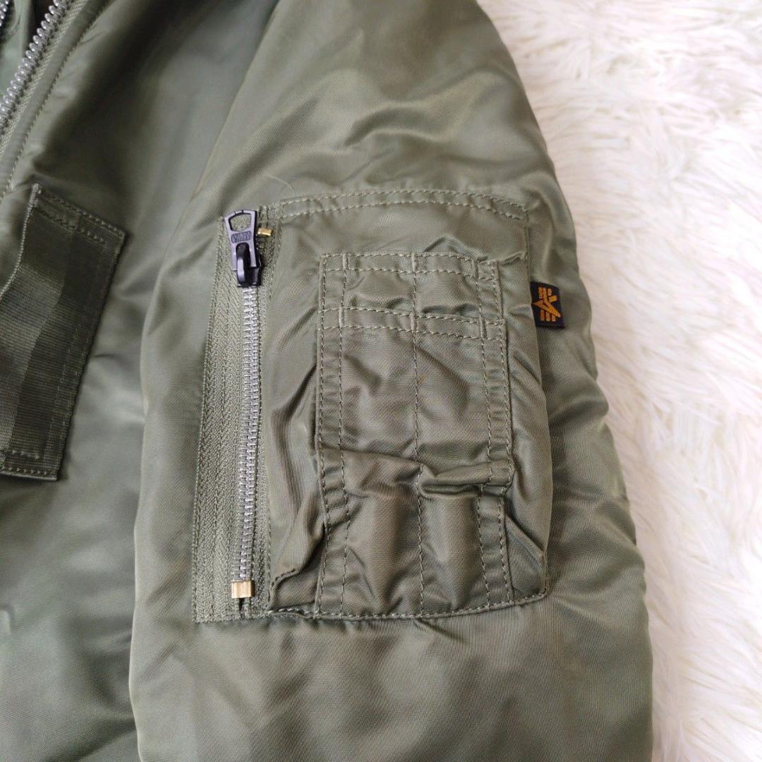 【美品】 ALPHA アルファ B-15 フライトジャケット カーキ 短丈 XS