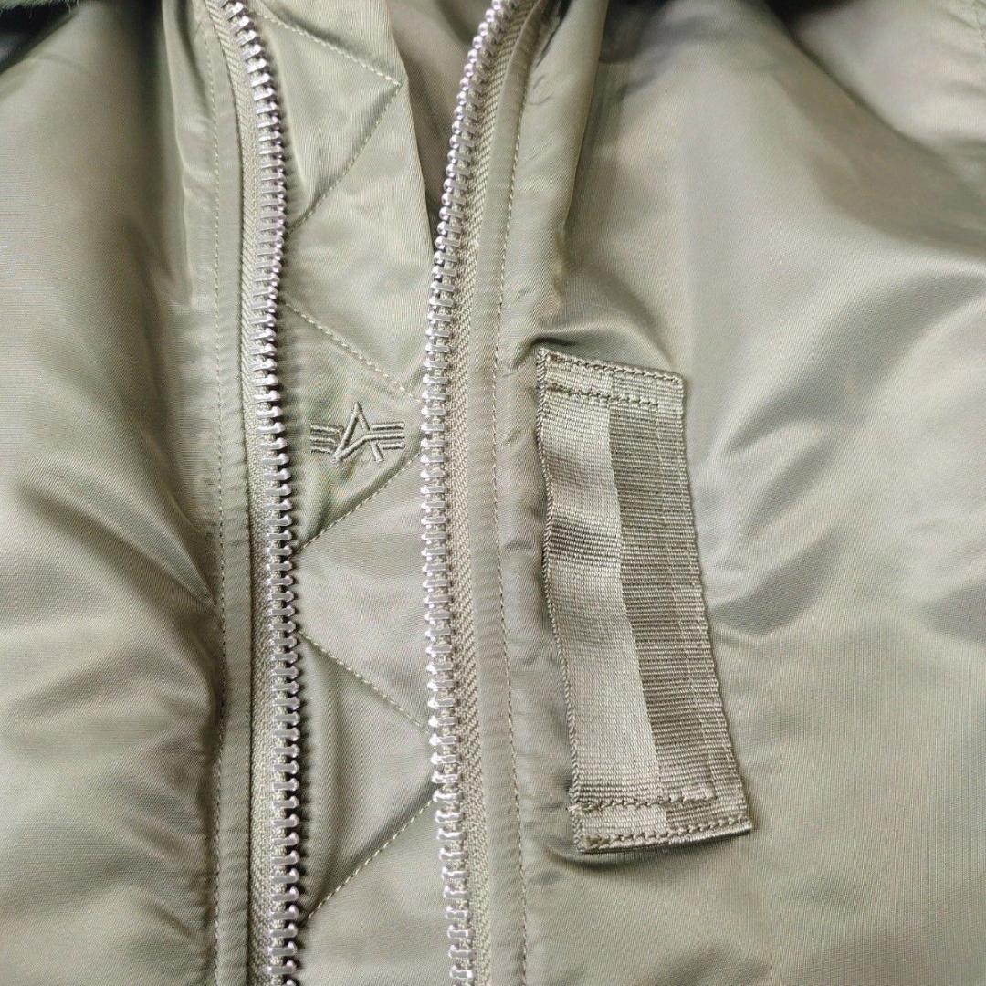 【美品】 ALPHA アルファ B-15 フライトジャケット カーキ 短丈 XS