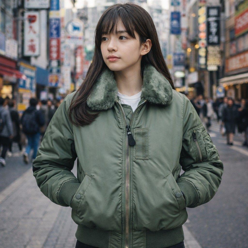 【美品】 ALPHA アルファ B-15 フライトジャケット カーキ 短丈 XS