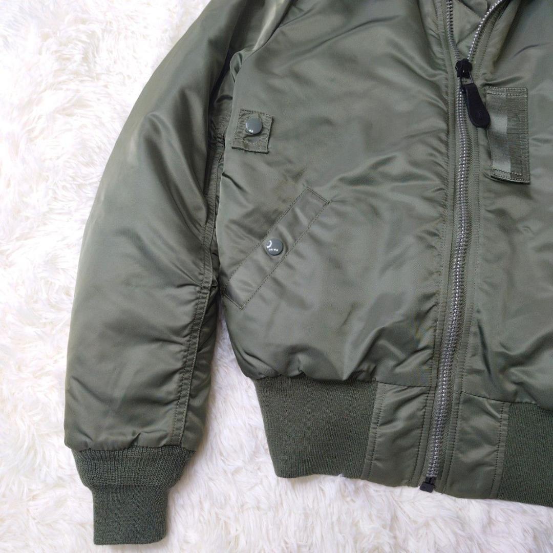 【美品】 ALPHA アルファ B-15 フライトジャケット カーキ 短丈 XS