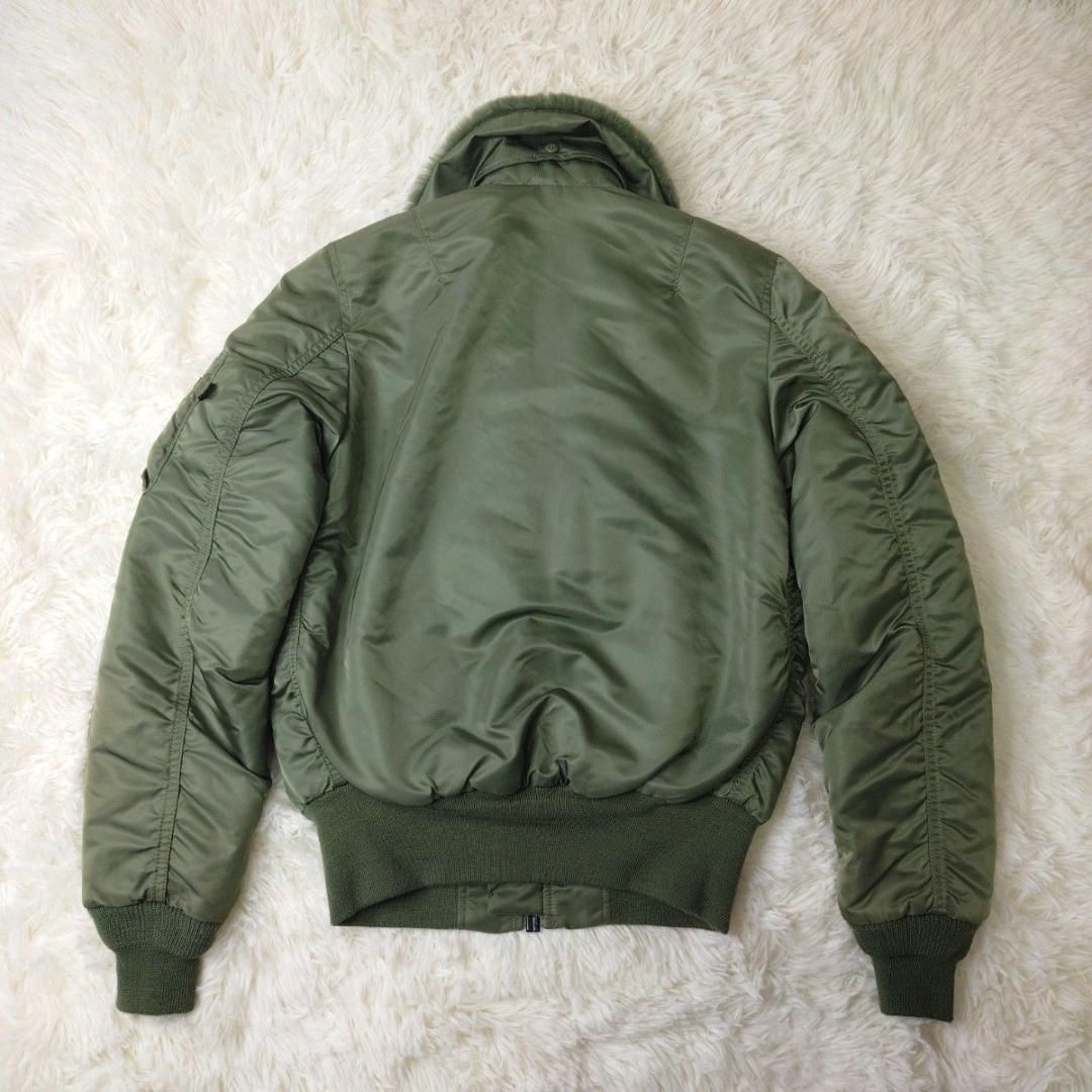 【美品】 ALPHA アルファ B-15 フライトジャケット カーキ 短丈 XS